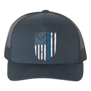 American Flag Funny The Best Pucking Dad Ever Ice Hockey Cute Gift Yupoong Adult 5-Panel Trucker Hat