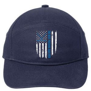 American Flag Funny The Best Pucking Dad Ever Ice Hockey Cute Gift 7-Panel Snapback Hat