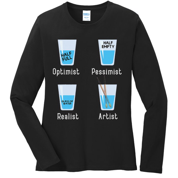 Artist Facts Funny Artists Art Teacher Artistic Graphic Ladies Long Sleeve Shirt