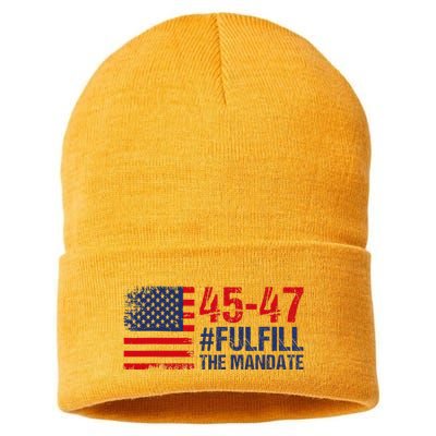 American Flag Fulfill The Mandate 45 47 Sustainable Knit Beanie