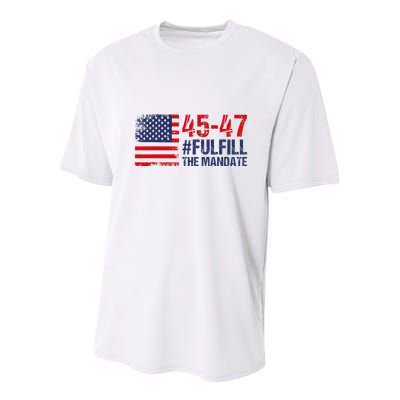American Flag Fulfill The Mandate 45 47 Youth Performance Sprint T-Shirt