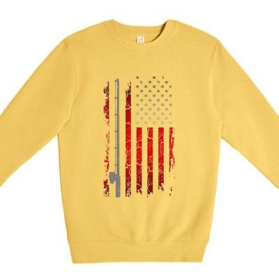 American Flag Fishing Apparel Fishing Premium Crewneck Sweatshirt