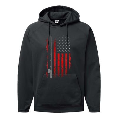 American Flag Fishing Apparel Fishing Performance Fleece Hoodie