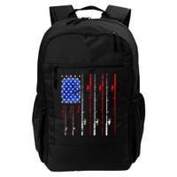 American Flag Fishing Rod Fishing Lover Daily Commute Backpack