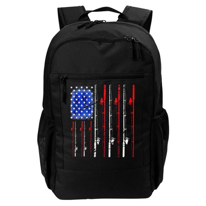 American Flag Fishing Rod Fishing Lover Daily Commute Backpack