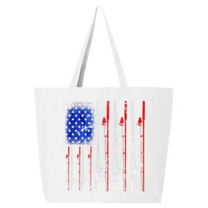 American Flag Fishing Rod Fishing Lover 25L Jumbo Tote