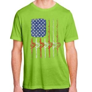 American Flag Fishing Rod For Fishing Lovers Adult ChromaSoft Performance T-Shirt