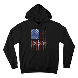 American Flag Fishing Rod For Fishing Lovers Hoodie