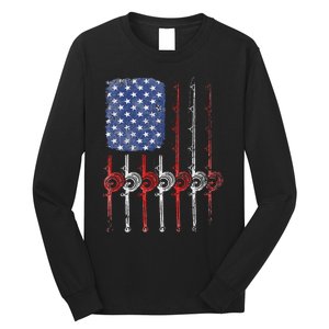 American Flag Fishing Rod For Fishing Lovers Long Sleeve Shirt