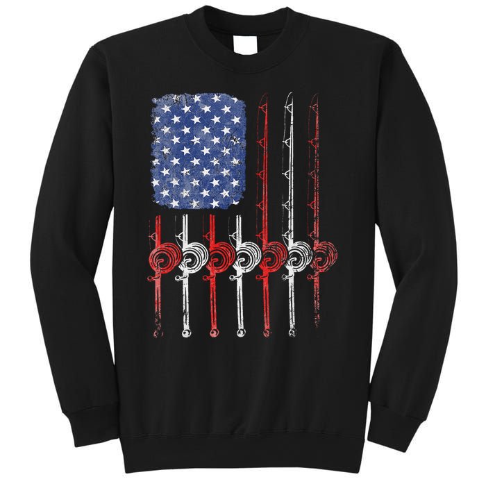 American Flag Fishing Rod For Fishing Lovers Sweatshirt