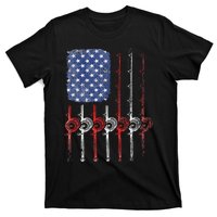 American Flag Fishing Rod For Fishing Lovers T-Shirt