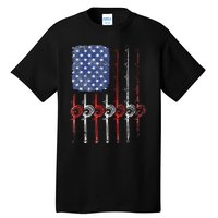 American Flag Fishing Rod For Fishing Lovers Tall T-Shirt