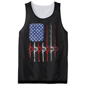 American Flag Fishing Rod For Fishing Lovers Mesh Reversible Basketball Jersey Tank