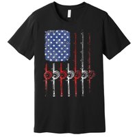 American Flag Fishing Rod For Fishing Lovers Premium T-Shirt