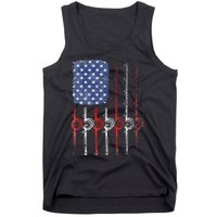 American Flag Fishing Rod For Fishing Lovers Tank Top