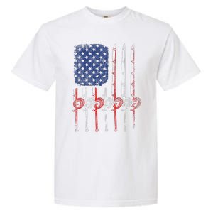 American Flag Fishing Rod For Fishing Lovers Garment-Dyed Heavyweight T-Shirt