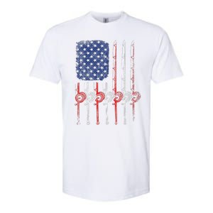 American Flag Fishing Rod For Fishing Lovers Softstyle CVC T-Shirt