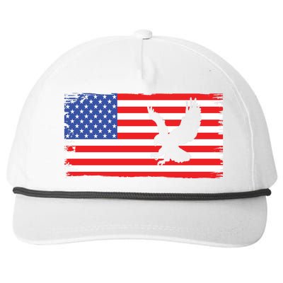 American Flag Flying Eagle Snapback Five-Panel Rope Hat