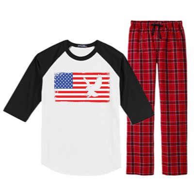 American Flag Flying Eagle Raglan Sleeve Pajama Set