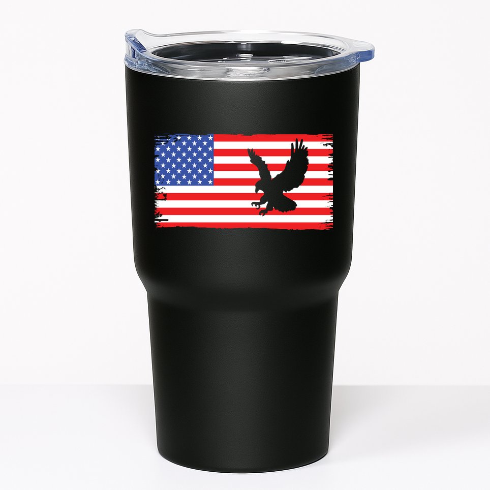 American Flag Flying Eagle Tumbler