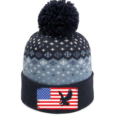 American Flag Flying Eagle The Baniff Cuffed Pom Beanie