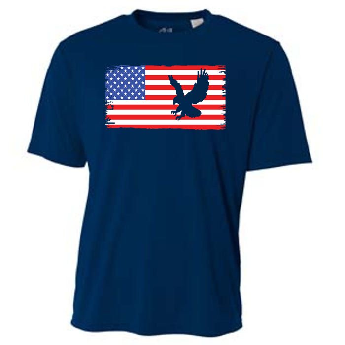 American Flag Flying Eagle Cooling Performance Crew T-Shirt