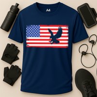 American Flag Flying Eagle Cooling Performance Crew T-Shirt