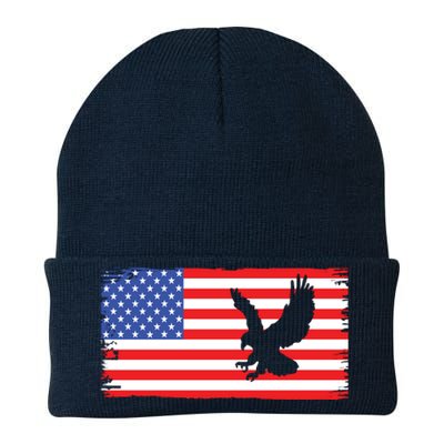 American Flag Flying Eagle Knit Cap Winter Beanie