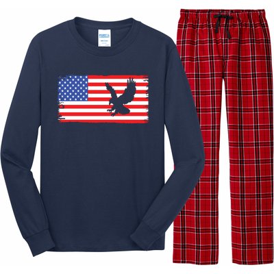 American Flag Flying Eagle Long Sleeve Pajama Set