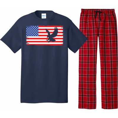 American Flag Flying Eagle Pajama Set