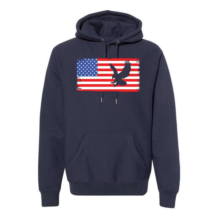 American Flag Flying Eagle Premium Hoodie