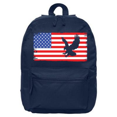 American Flag Flying Eagle 16 in Basic Backpack