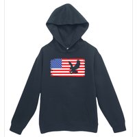 American Flag Flying Eagle Urban Pullover Hoodie