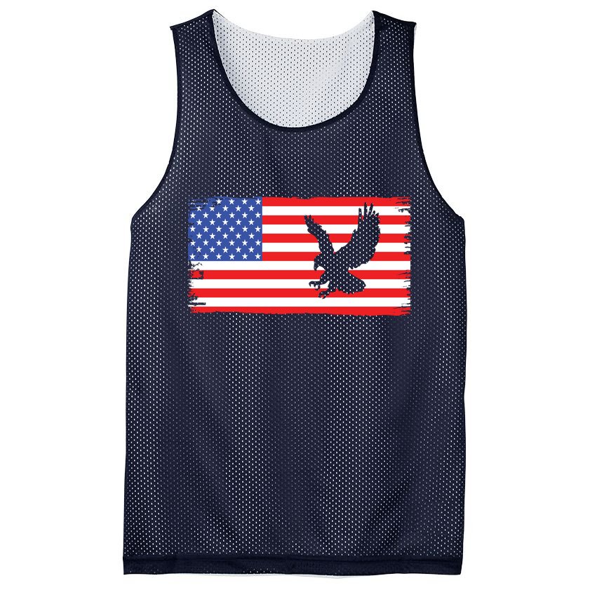 American Flag Flying Eagle Mesh Reversible Basketball Jersey Tank