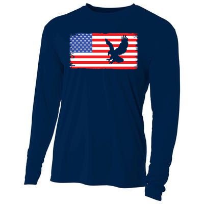 American Flag Flying Eagle Cooling Performance Long Sleeve Crew