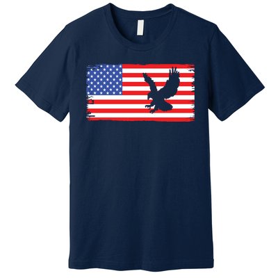 American Flag Flying Eagle Premium T-Shirt