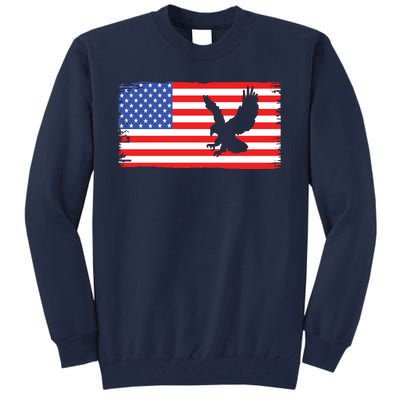 American Flag Flying Eagle Tall Sweatshirt