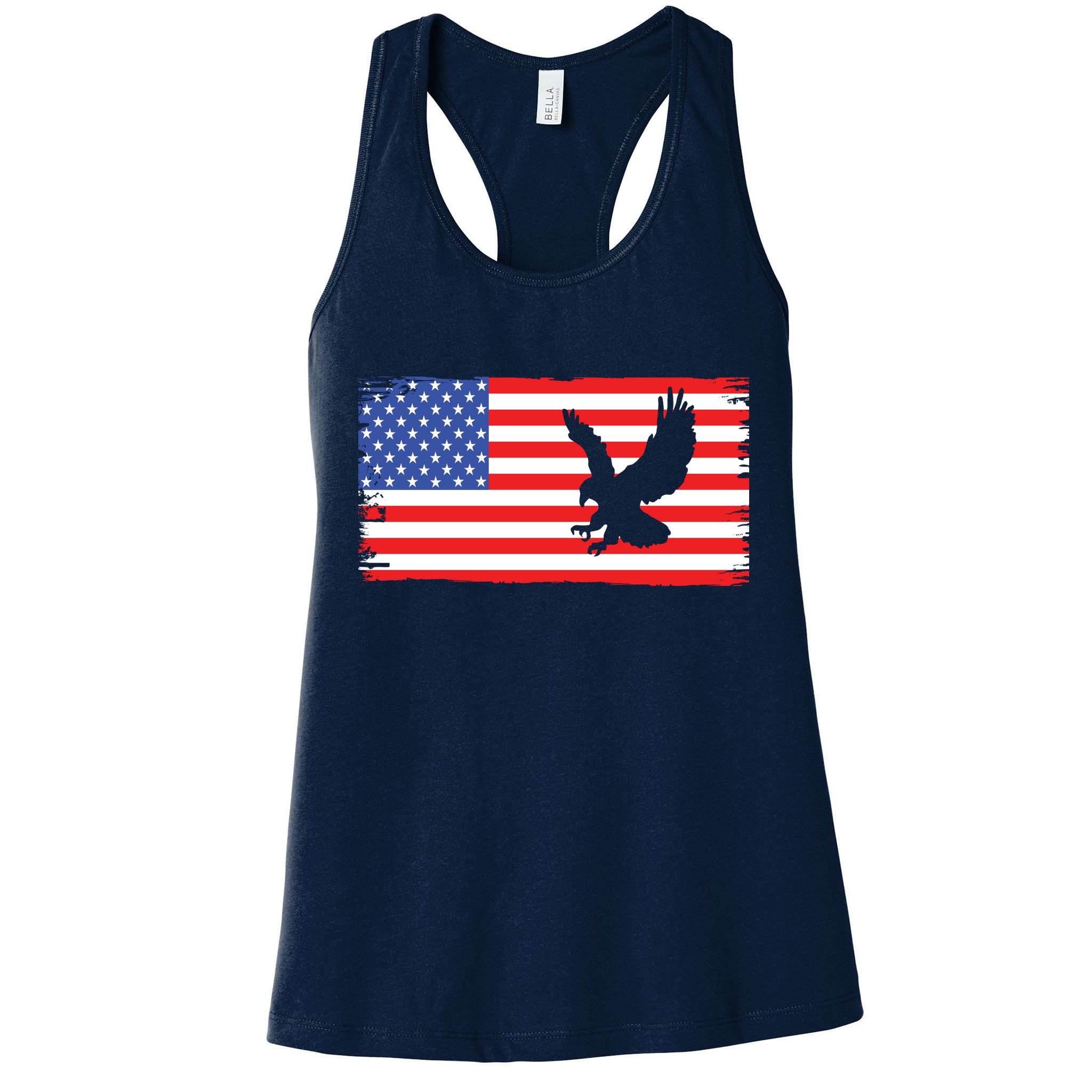 American Flag Flying Eagle Womens Tank Top
