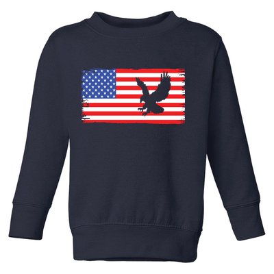 American Flag Flying Eagle Toddler Sweatshirt