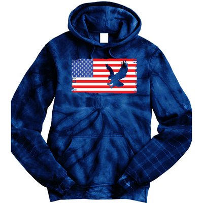 American Flag Flying Eagle Tie Dye Hoodie