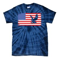 American Flag Flying Eagle Tie-Dye T-Shirt