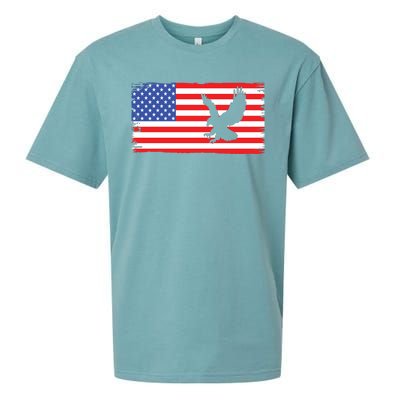 American Flag Flying Eagle Sueded Cloud Jersey T-Shirt