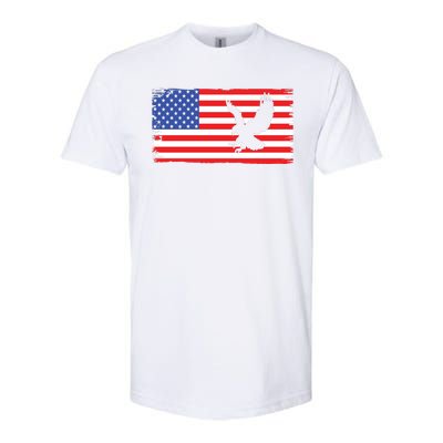 American Flag Flying Eagle Softstyle® CVC T-Shirt