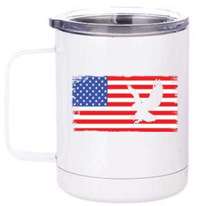 American Flag Flying Eagle 12 oz Stainless Steel Tumbler Cup