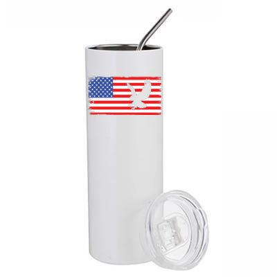 American Flag Flying Eagle Stainless Steel Tumbler