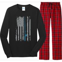 American Flag Fishing Vintage Fisherman Long Sleeve Pajama Set