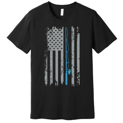 American Flag Fishing Vintage Fisherman Premium T-Shirt