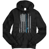 American Flag Fishing Vintage Fisherman Tie Dye Hoodie