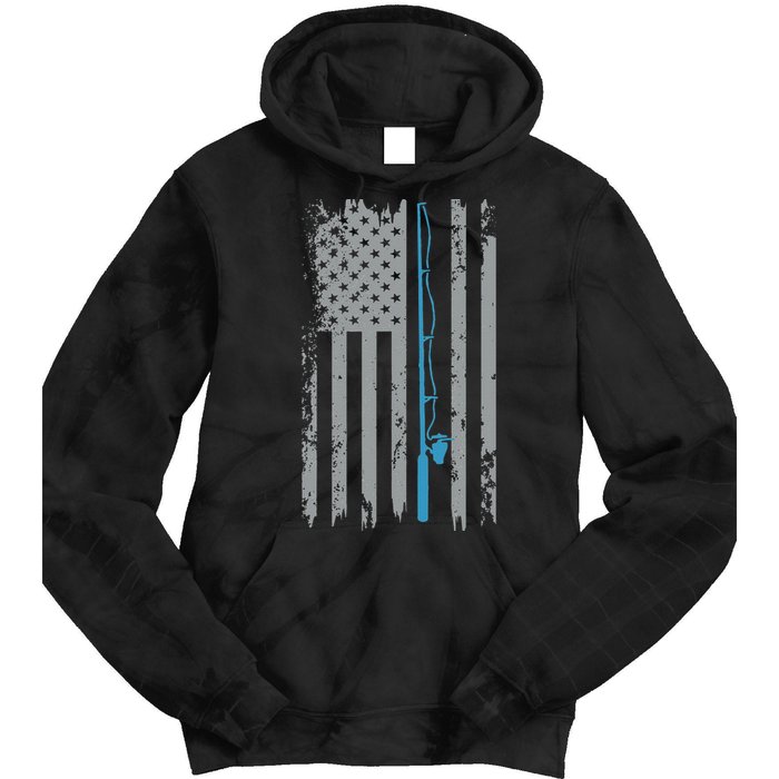 American Flag Fishing Vintage Fisherman Tie Dye Hoodie