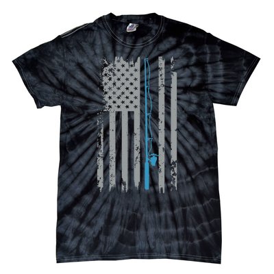 American Flag Fishing Vintage Fisherman Tie-Dye T-Shirt